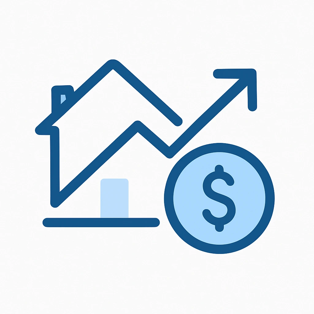 House and Money Symbol - Rent Rising