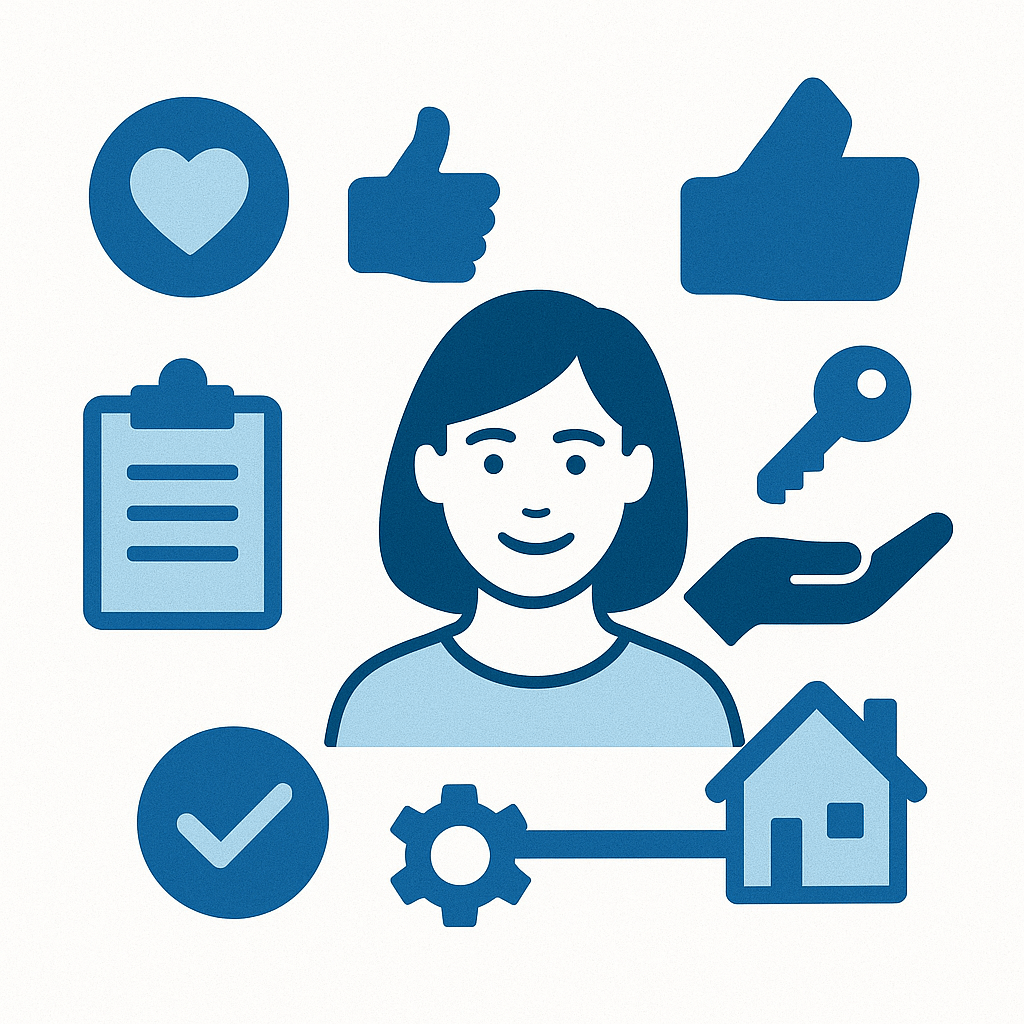 Abstract icons representing tenant expectations in Ontario